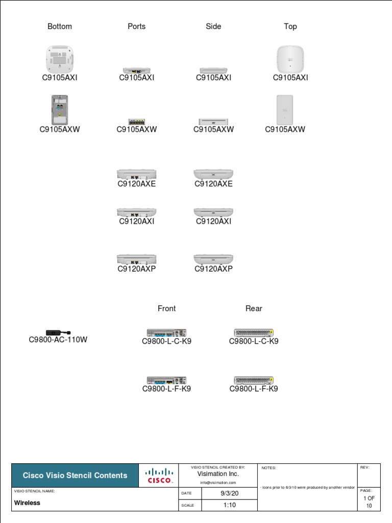 Cisco Visio Stencil Wireless Port Layout PDF Computing