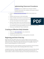 Planning and Implementing Classroom Procedures