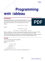 Linear Programming With Tableau
