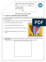 4º Ano A, B, C, D, E, F - Atividade Avaliativa Arte