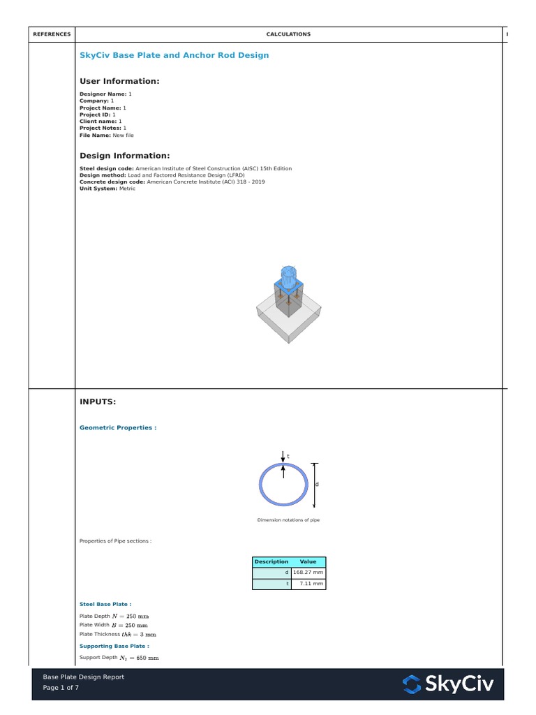 Foundation 1 Design Report | PDF | Strength Of Materials | Concrete