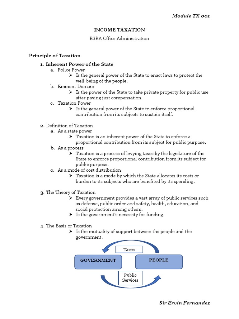 Taxation Module 1 Pdf Taxes Tax Exemption