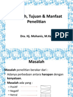 Masalah, Tujuan & Manfaat Penelitian