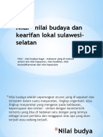 Nilai - Nilai Budaya Dan Kearifan Lokal Sulawesi