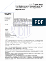 ABNT 14545 - Solo - Determinação Do Coeficiente de Permeabilidade de Solos Argilosos A Carga Variável