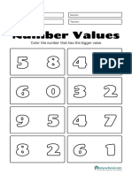 Prek K Number Value Worksheets