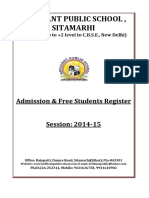 Documents - Pub - Brilliant Public School Sitamarhib Public School Sitamarhi Admission Register