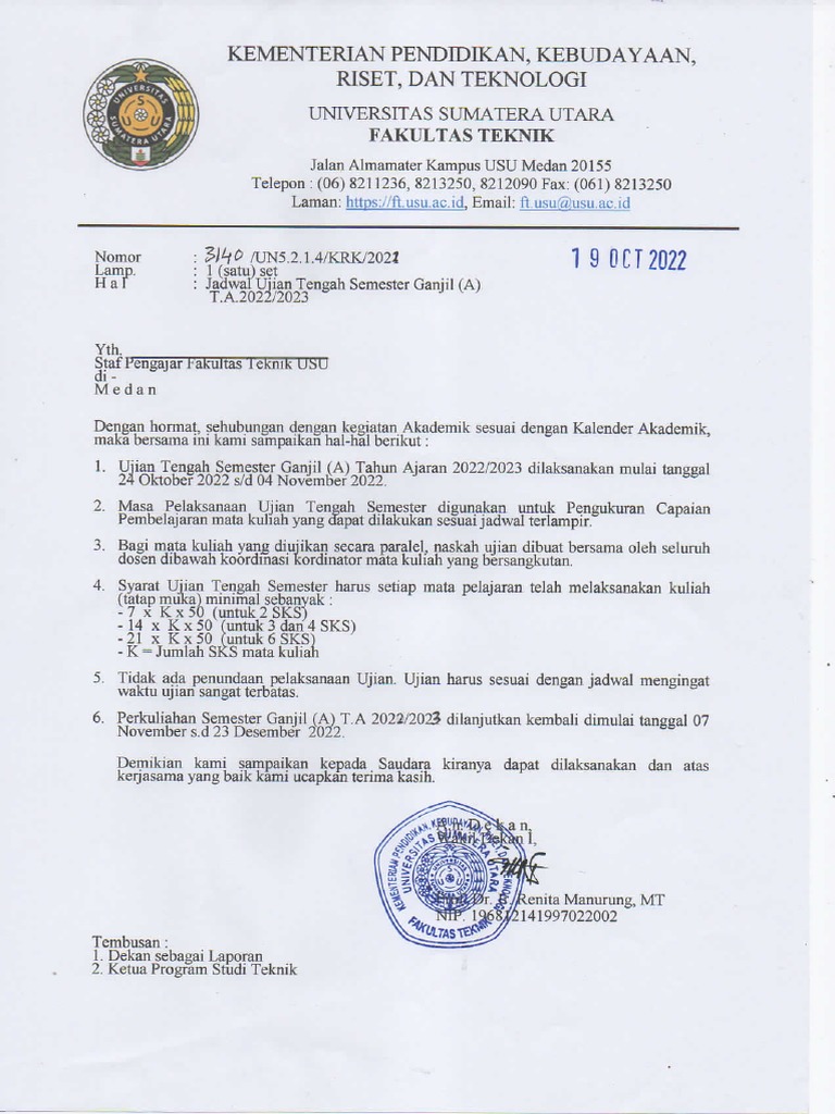 Jadwal UTS Sem A TA 2022 | PDF