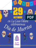 Azul Verde Naranja Rosa Papel Recorte Ilustrativo Día de Los Muertos Tarjeta Electrónica