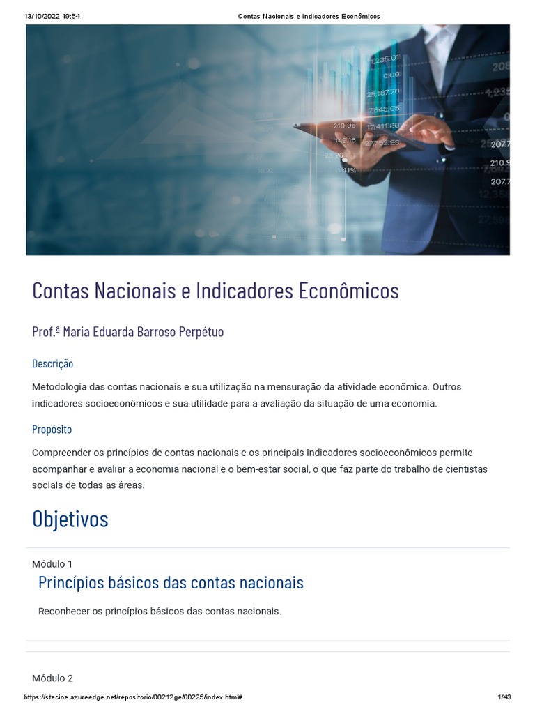 Contas Nacionais e PIB: Fundamentos Econômicos | PDF | Custo de vida ...