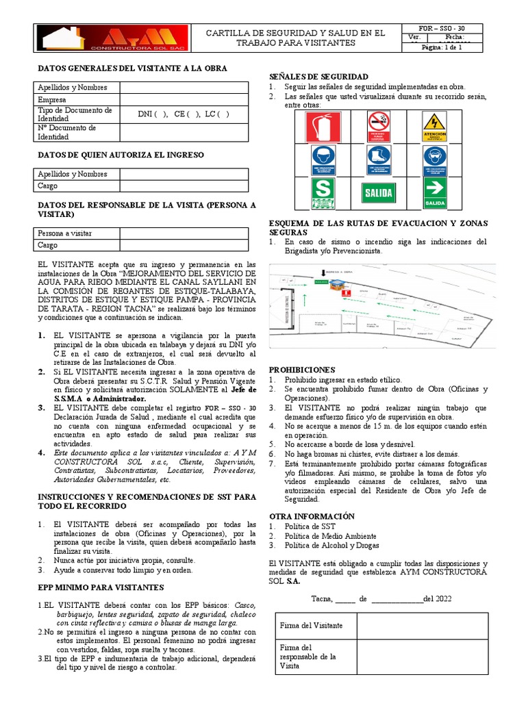 Cartilla de Seguridad para Visitantes | PDF | Tecnología