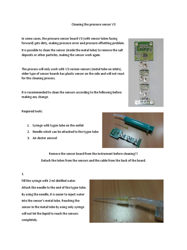 How to Clean V3 Pressure Sensor | PDF