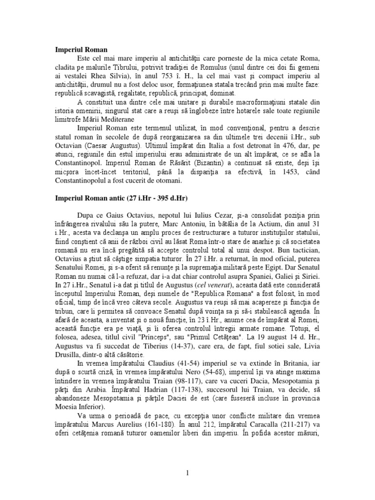 Imperiul Roman PDF | PDF