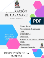 Goberación de Casanare: Práctica Profesional