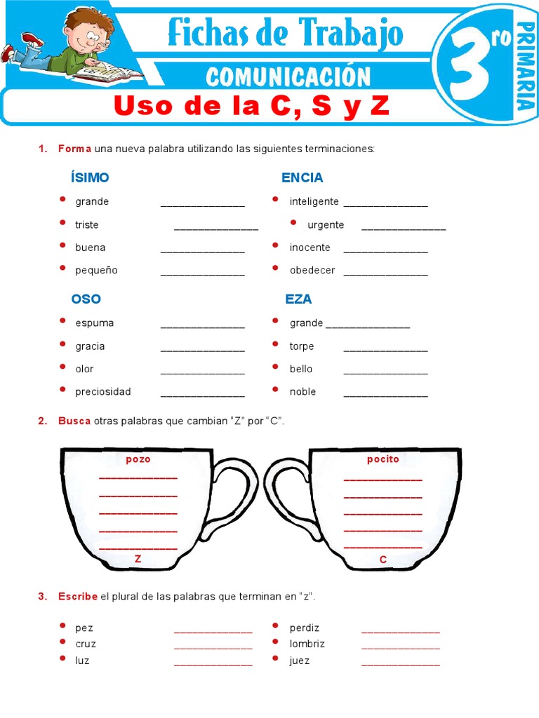 Uso de La C S y Z para Tercer Grado de Primaria | PDF | Pescado