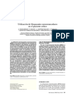 Utilización de Bloqueantes Neuromusculares en El Paciente Crítico