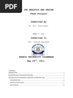 Download Job Analysis and Design of PA by Ali Farooqui SN60181264 doc pdf