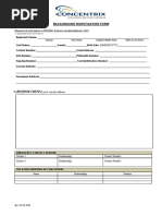 Background Investigation Form: Address Check