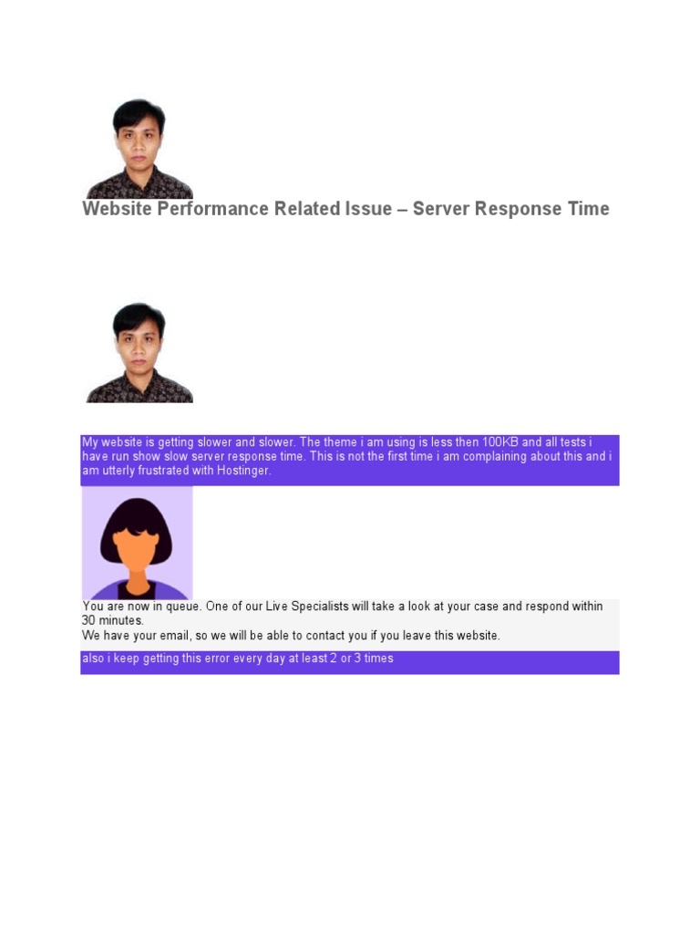 Server response time issue hosting performance related pdf word
