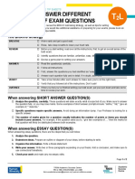 TRSM ASC - Tip Sheet - Tips To Answer Different Types of Exam Questions