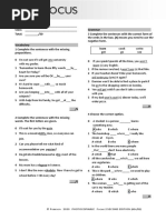 Focus2 2E Unit Test Vocabulary Grammar UoE Unit5 GroupB