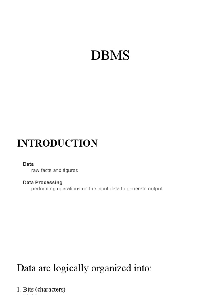 DBMS | PDF | Relational Database | Databases
