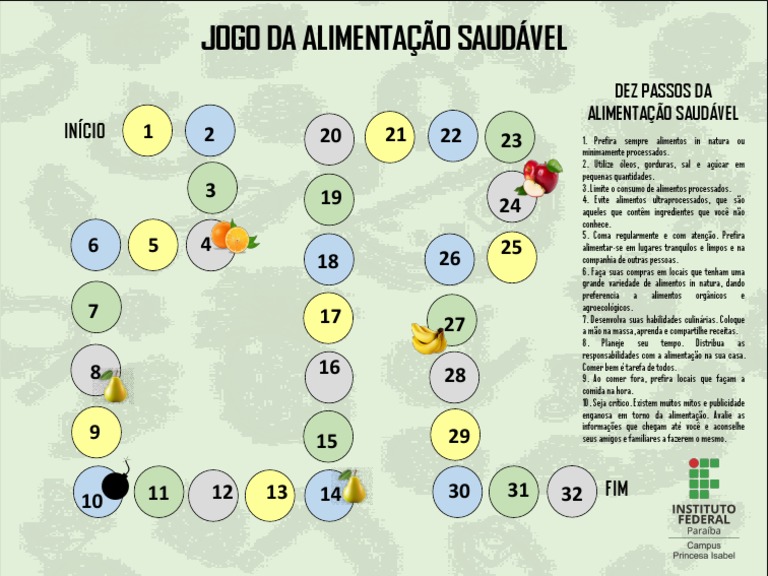 Jogo da Alimentação Saudável | PDF | Alimentos