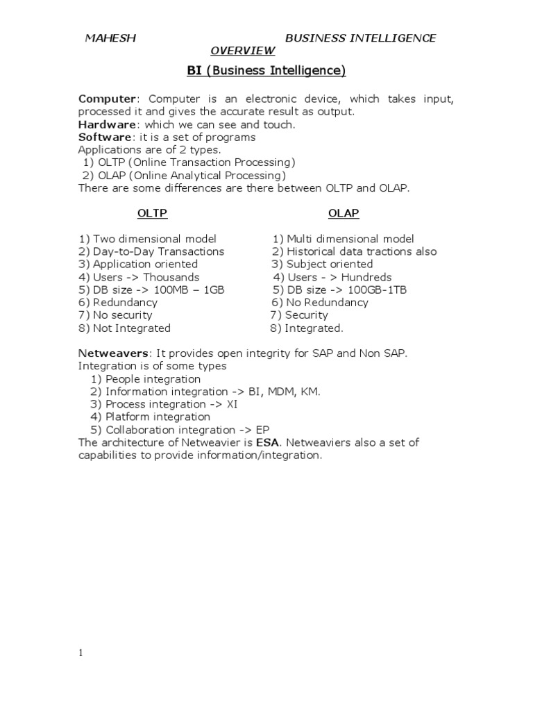 Business Intelligence | PDF
