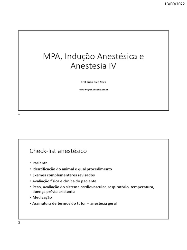 Protocolo de MPA em Anestesia Veterinária | PDF | Midazolam | Anestesia