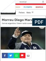Morreu Diego Maradona - Internacional - Jornal Record