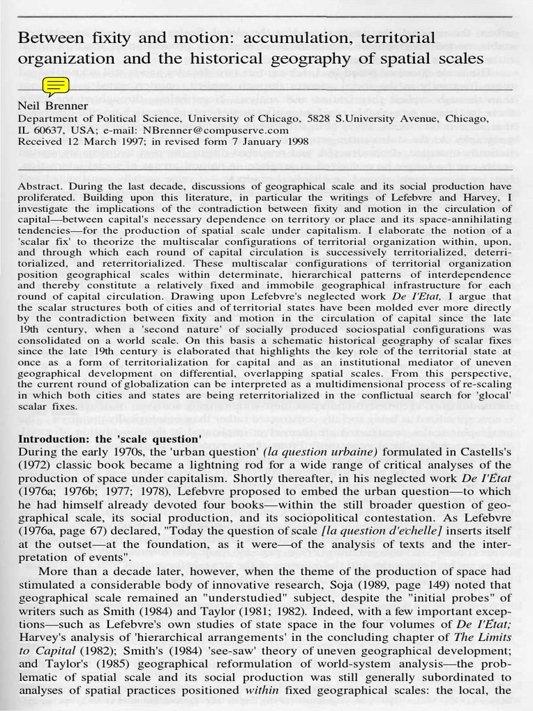Geographical Scale and Capital Circulation | PDF | Capitalism | Space