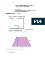 Evaluacion Sobre Area y Perimetro de Figuras Planas y Conversion de Unidades