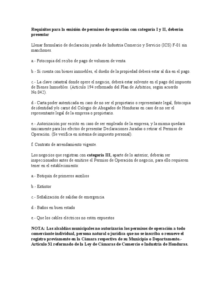 Requisitos para La Emisión de Permisos de Operación de La AMDC | PDF