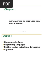 Programming Fundamentals Chapter 1 INTRO