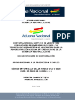 Contratación de 20 Consultores Individuales de Línea para la Administración Aduanera Interior La Paz