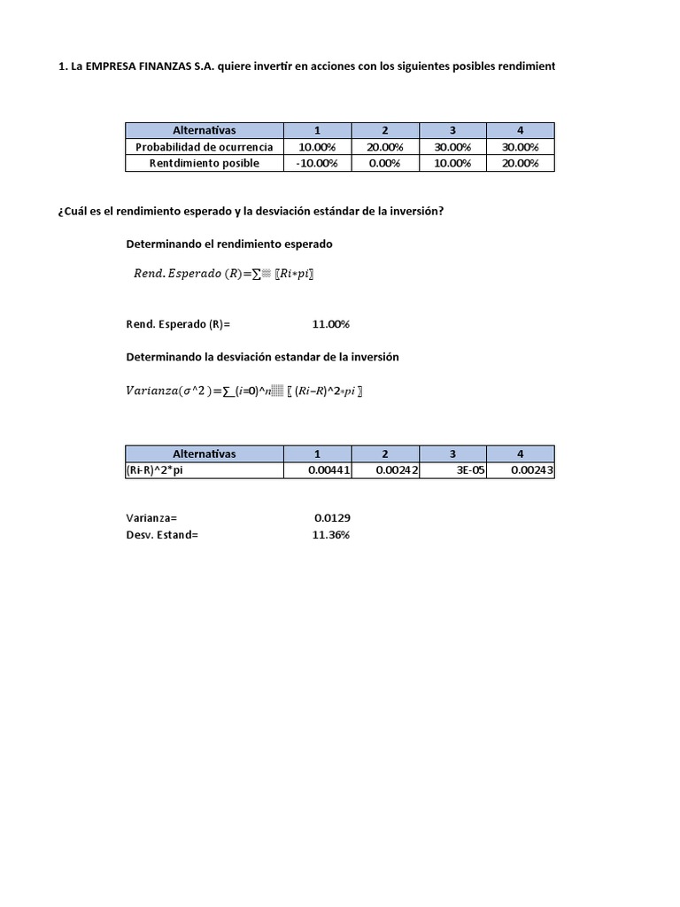 Análisis de Riesgo y Rendimiento en Inversiones | PDF | Negocios