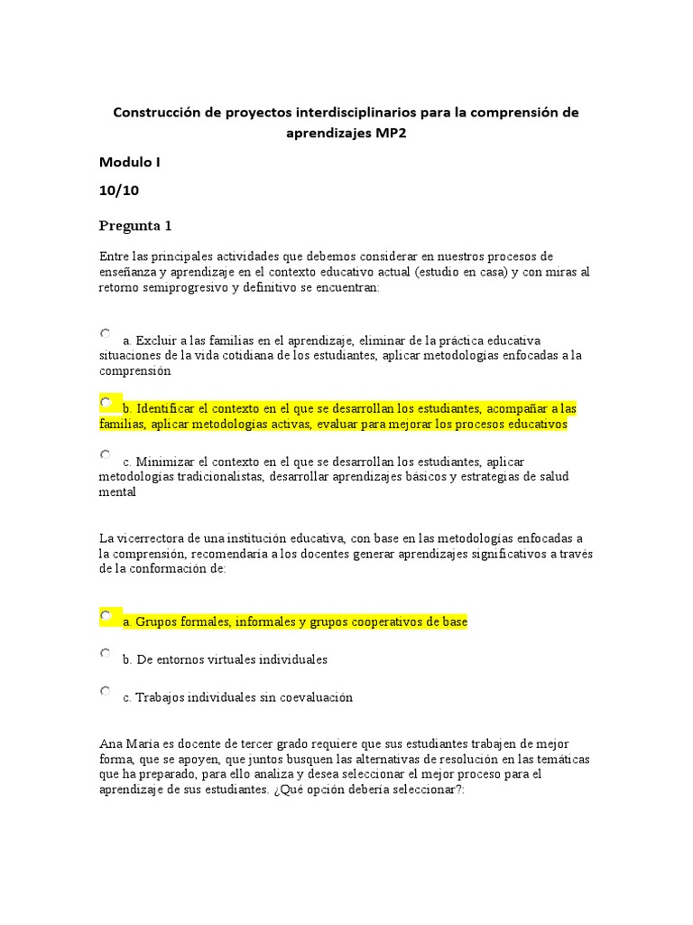 Proyectos Interdisciplinarios en Educación | PDF ...
