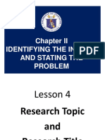 Chapter II Lesson 4 Research Topic and Title