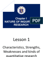 Chapter I Lesson 1 Characteristics, Strengths, Weaknesses and Kinds of Quantitative Research