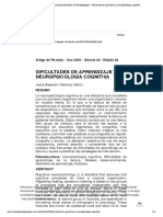 Dificultades de Aprendizaje y Neuropsicologi Üa Cognitiva