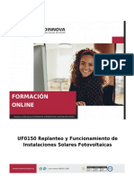 Uf0150 Replanteo Y Funcionamiento de Instalaciones Solares Fotovoltaicas Online