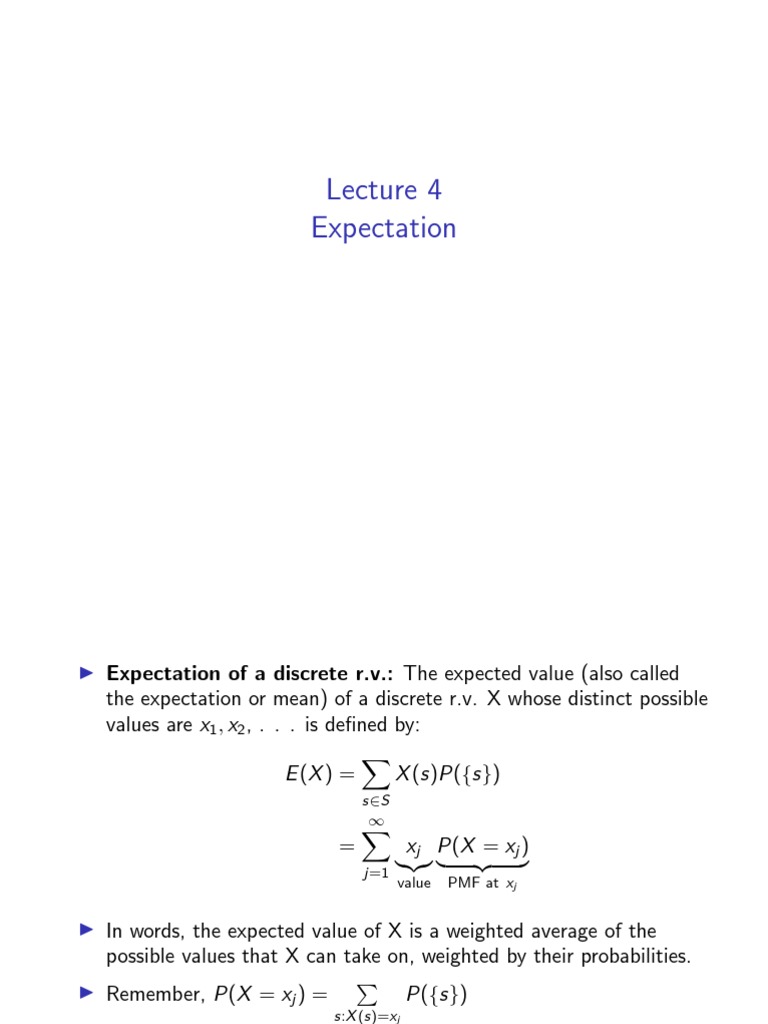 Continuous Random Variables PDF Variance Standard Deviation