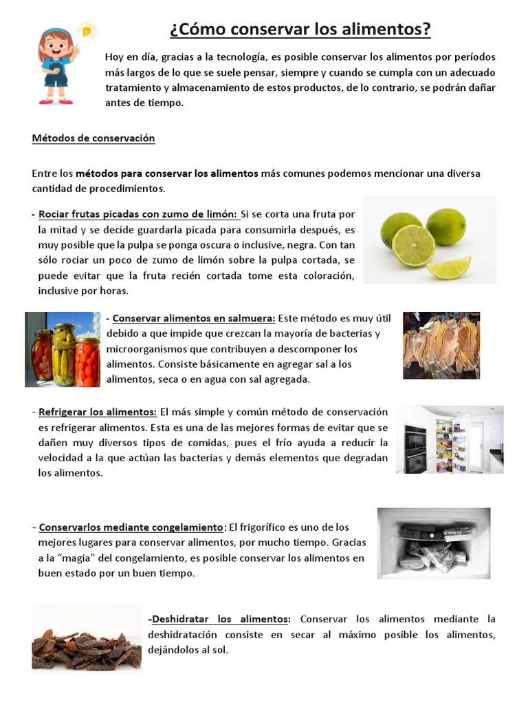 Cómo Conservar Los Alimentos | PDF