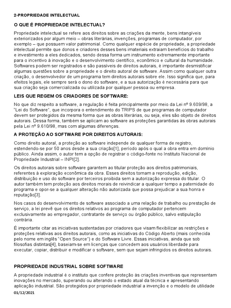 Direitos Autorais de Software | PDF | Direitos Autorais | Propriedade ...
