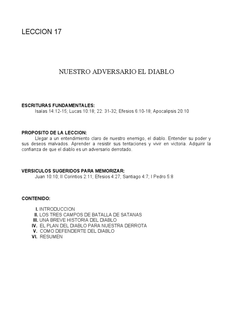 Entendiendo a Nuestro Adversario, el Diablo | PDF | Satán | Diablo