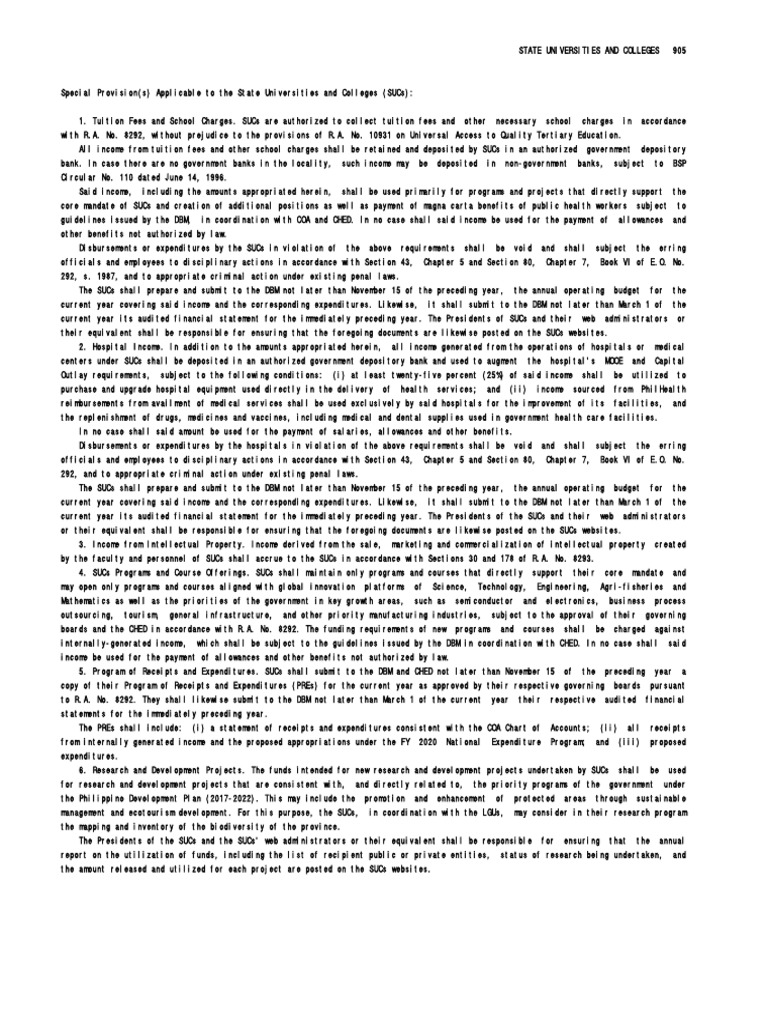 Special provisions of gaa fy 2020 r a no 11465 pdf economies