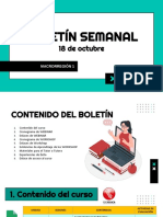 Boletín Semanal: 18 de Octubre