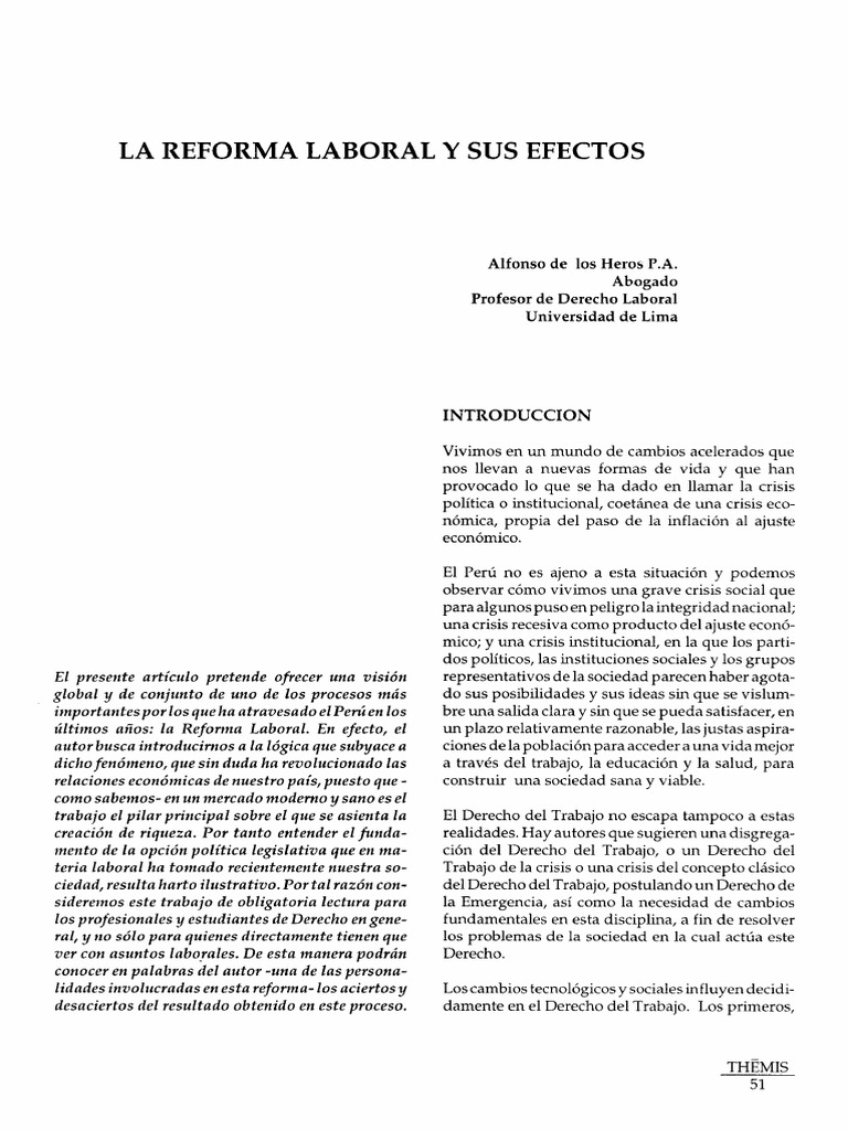 La Reforma Laboral y Sus Efectos | PDF | Derecho laboral | Sindicato