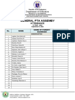 Attendance General PTA Assembly