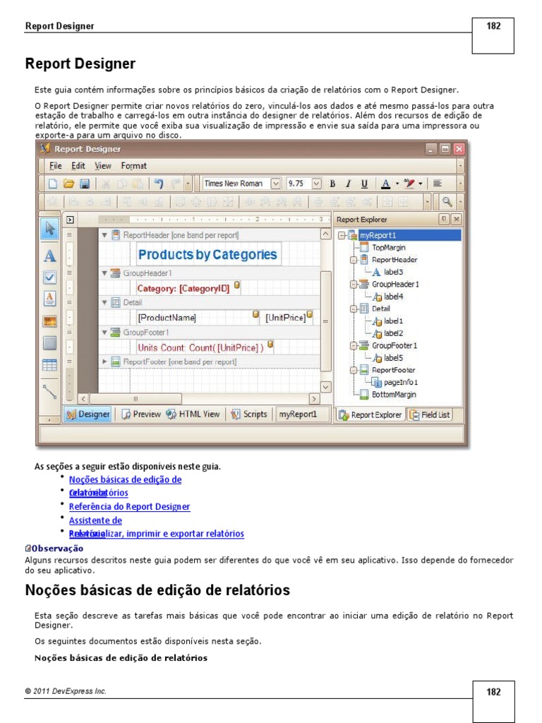 Report Designer - En.pt Parte 01 | PDF | Dados | Janela (informática)